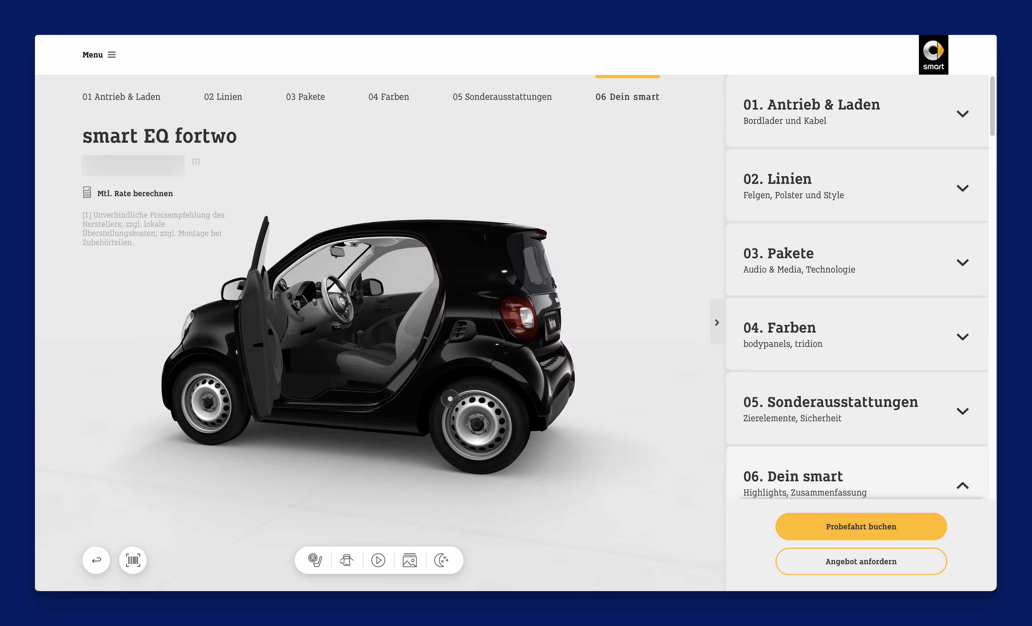 Mercedes-Benz smart - car configurator