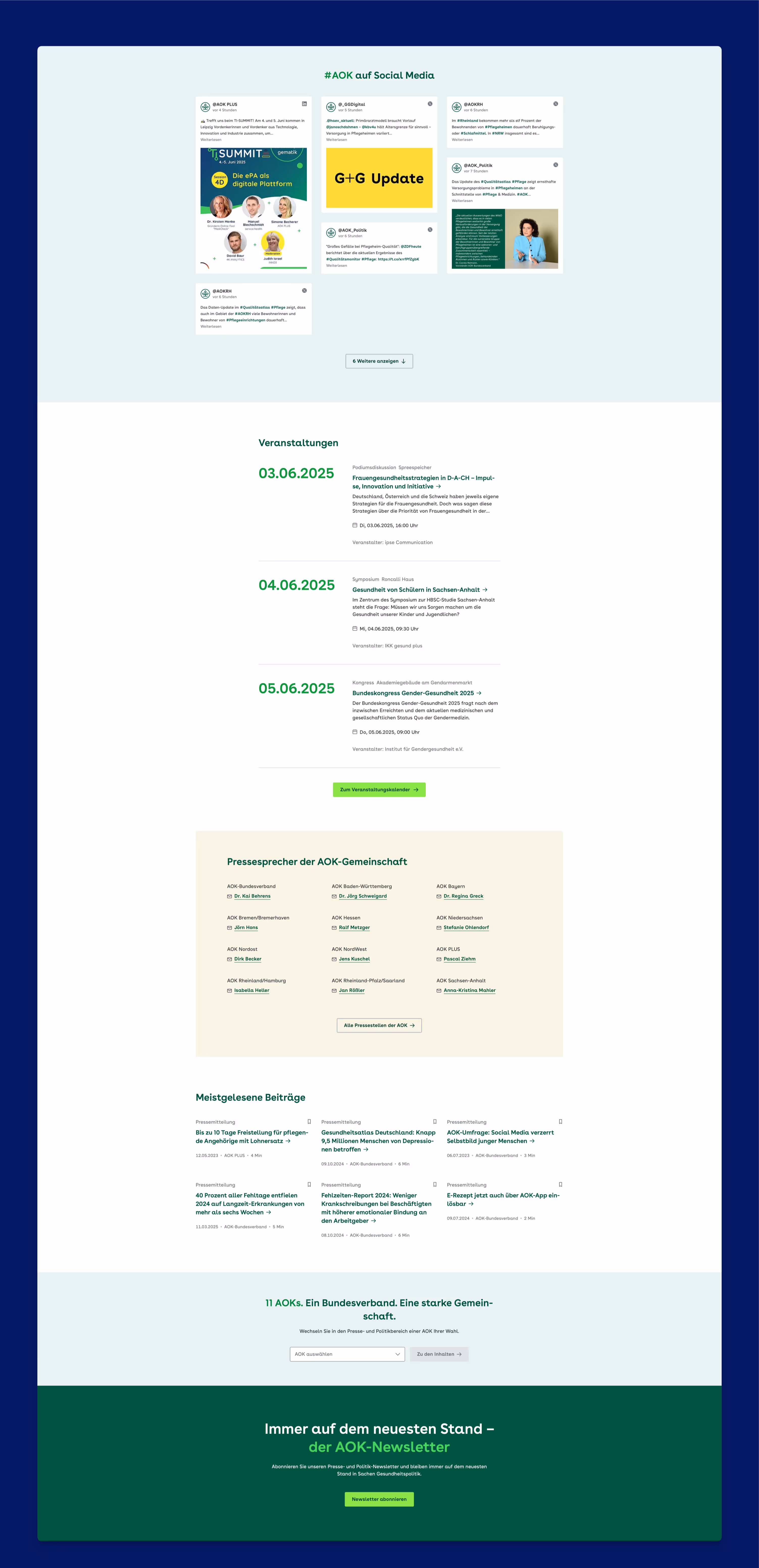 AOK - Presse- und Politikportal - Homepage