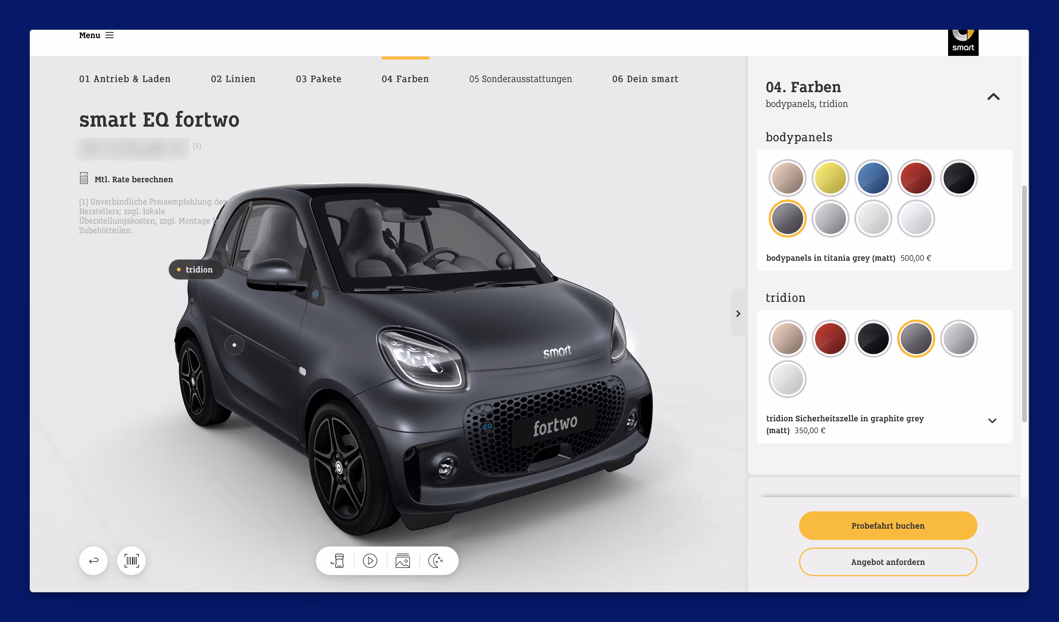 Mercedes-Benz smart - car configurator