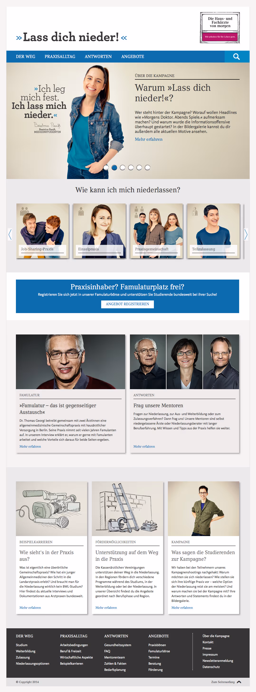 Lass-dich-nieder - Website des kassenärztlichen Verbandes