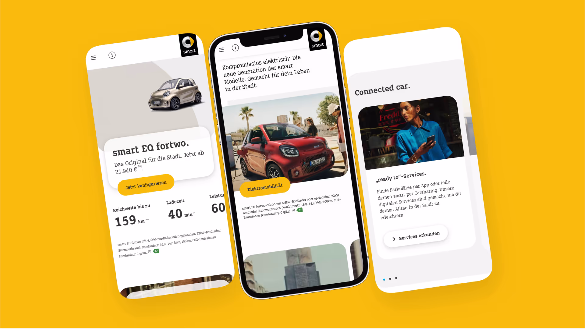 Mercedes-Benz smart - website mobile overview