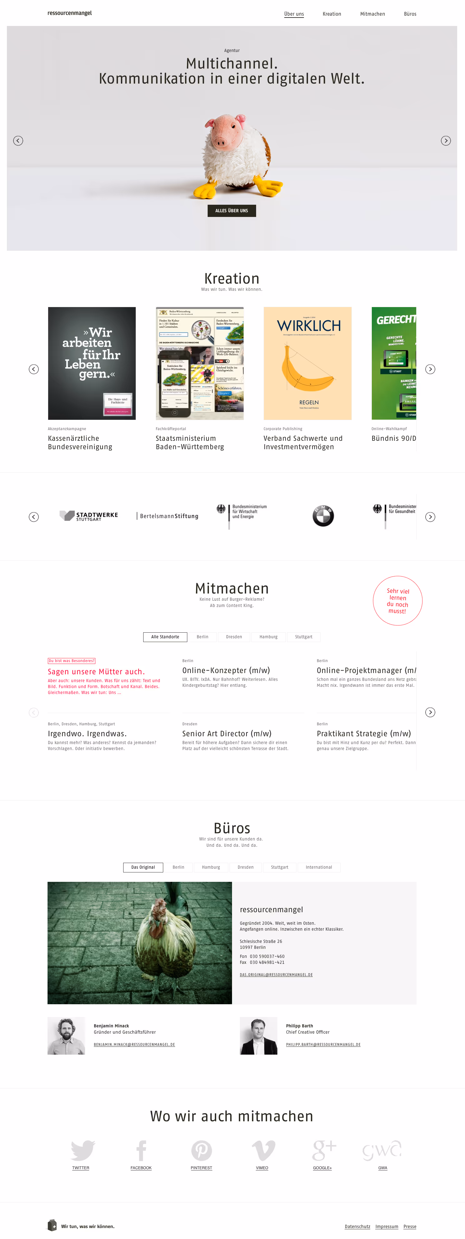 Ressourcenmangel Agentur Website